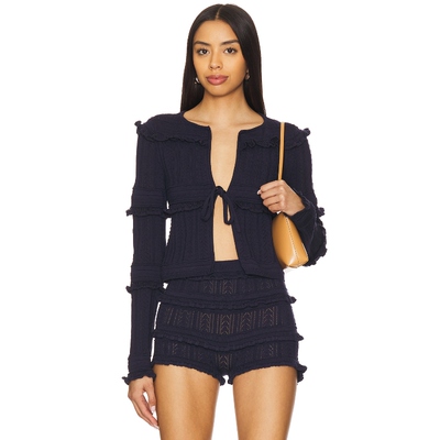 [冬季新品]MAJORELLE ALLISON 开衫 藏青色REVOLVE小众