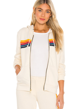 Aviator Nation 5 STRIPE 连帽衫 休闲时尚潮流REVOLVE  象牙白