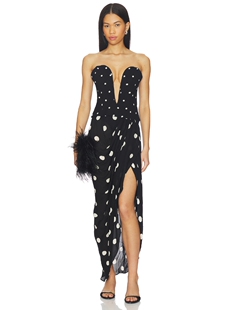 ADRIANA DEGREAS POLKA DOT 无带迷迪裙 revolve小众新款 黑色