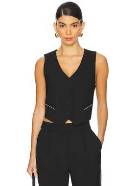 ALLSAINTS ATLAS KRYS 马甲 黑色 运动复古风REVOLVE小众新款