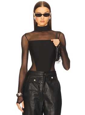 Mariandree Gaitan CAROLINE 紧身服 黑色REVOLVE小众