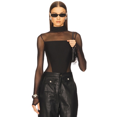 Mariandree Gaitan CAROLINE 紧身服 黑色REVOLVE小众