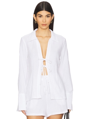 Favorite Daughter TIED AND TRUE 长袖上装 白色 y2k辣妹风REVOL