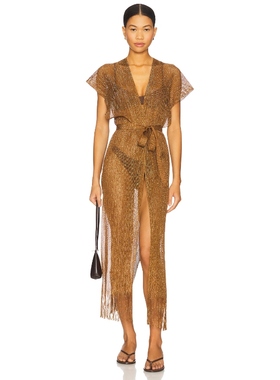 Luli Fama 系腰带裙子 棕色REVOLVE小众新款