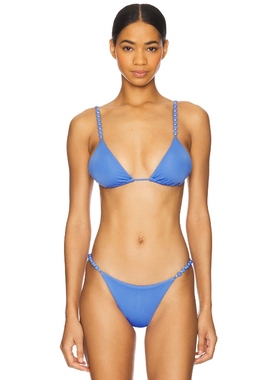 Vix Swimwear Beads Parallel Triangle Bikini Top 蓝色 y2k辣妹