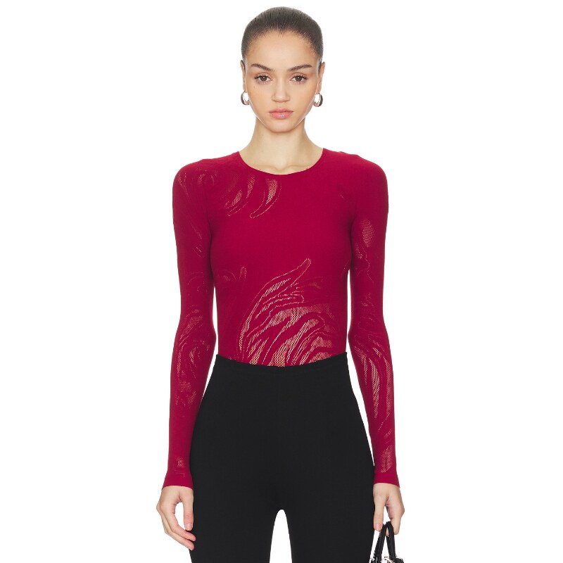 [秋冬新品]Wolford ROSE 网纱连体衣红色y2k辣妹风REVOLVE新款