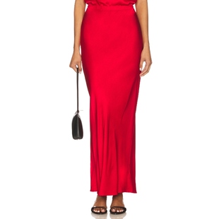 红色REVOLVE小众新款 Bobi 半身裙