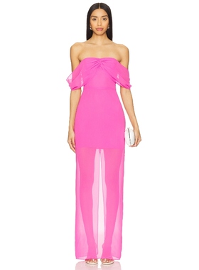 [冬季新品]Amanda Uprichard DARIEN 长裙 粉色REVOLVE小众