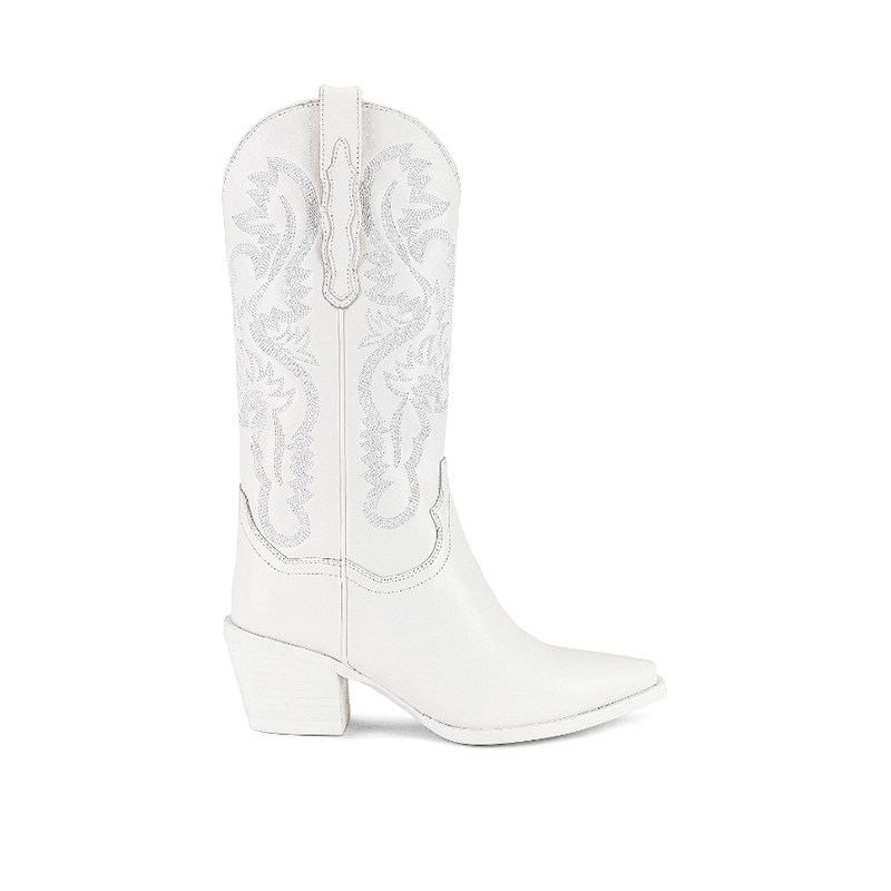 Jeffrey Campbell DAGGET 刺绣感靴子 V口尖头高筒骑士靴女款