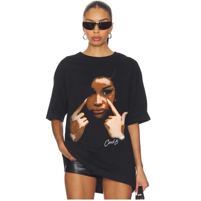 Other Her T恤黑色美式复古休闲风印花短袖上衣REVOLVE小众新款