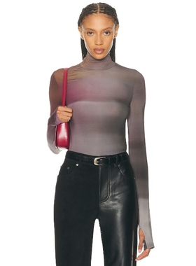 [冬季内搭]Helmut Lang 上装长袖上衣 紫色REVOLVE小众新款