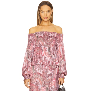 露肩衬衫 L'AGENCE 淡紫色REVOLVE小众新款 春夏新品