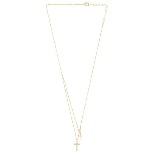 By Adina Eden Pave Double Cross 2 in 1 Necklace 26春夏新品 r