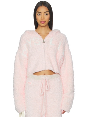 Boys Lie 连帽衫 粉色运动休闲宽松毛绒外套REVOLVE小众新款