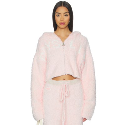 Boys Lie连帽衫粉色运动休闲宽松毛绒外套REVOLVE小众新款