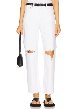 [冬季新品]AGOLDE 90'S 牛仔裤 白色 中腰宽松 破洞REVOLVE