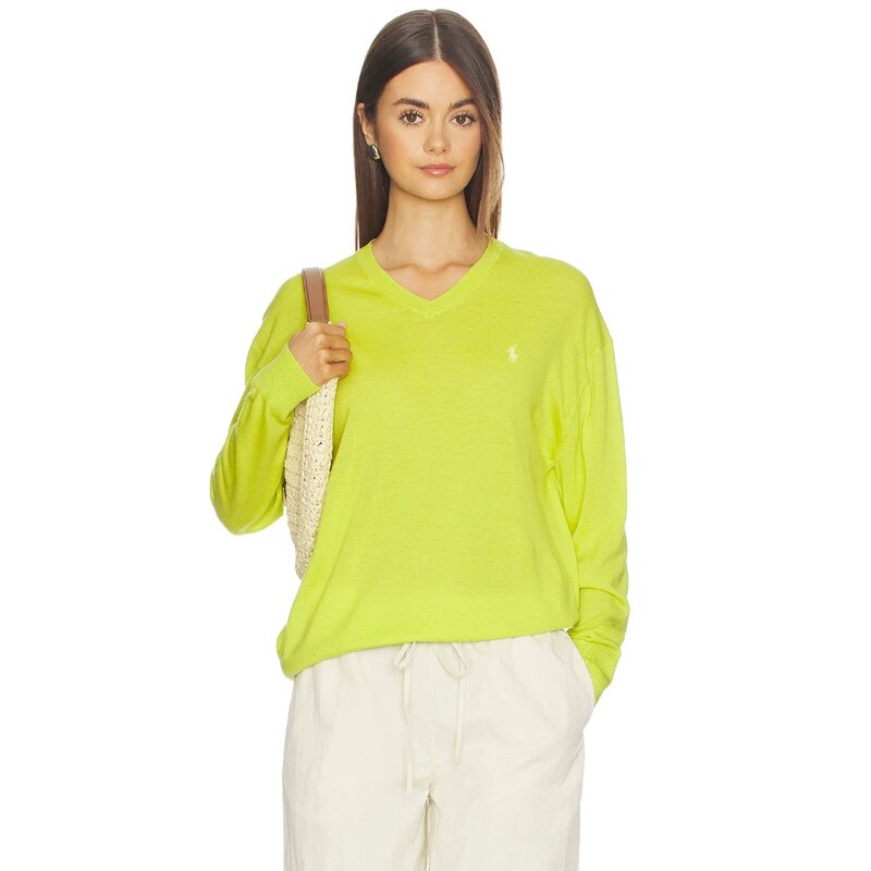 [早秋新品]Polo Ralph Lauren荧光绿套头衫休闲宽松上衣REVOLVE