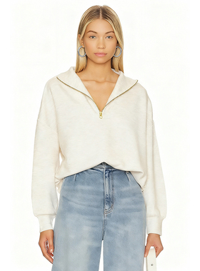 [冬季新品]Varley 金属半拉链立领卫衣宽松通勤长袖上衣REVOLVE