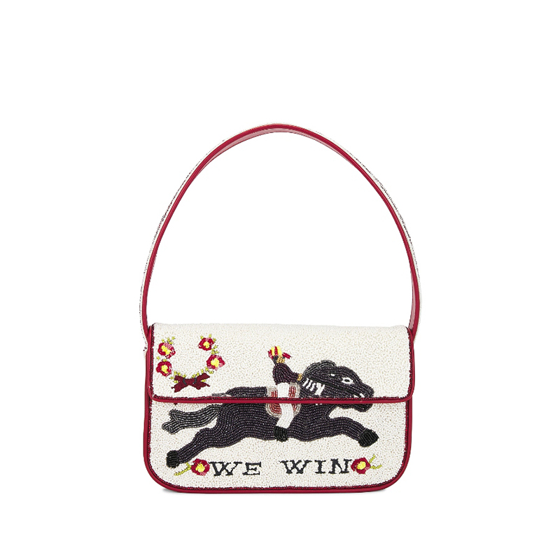 [冬季新品]Staud 复古风白色串珠手提包美式单肩包REVOLVE