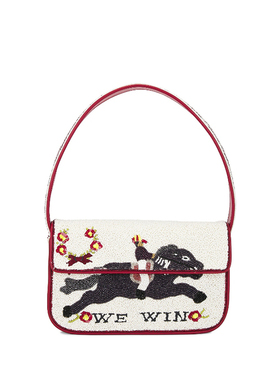 [冬季新品]Staud 复古风白色串珠手提包美式单肩包REVOLVE