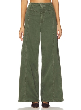 【海外直邮】Free People LIBRE 阔腿 绿色 美式复古风REVOLVE小