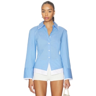 蓝色REVOLVE小众新款 Veronica 衬衫 BONNIE Beard