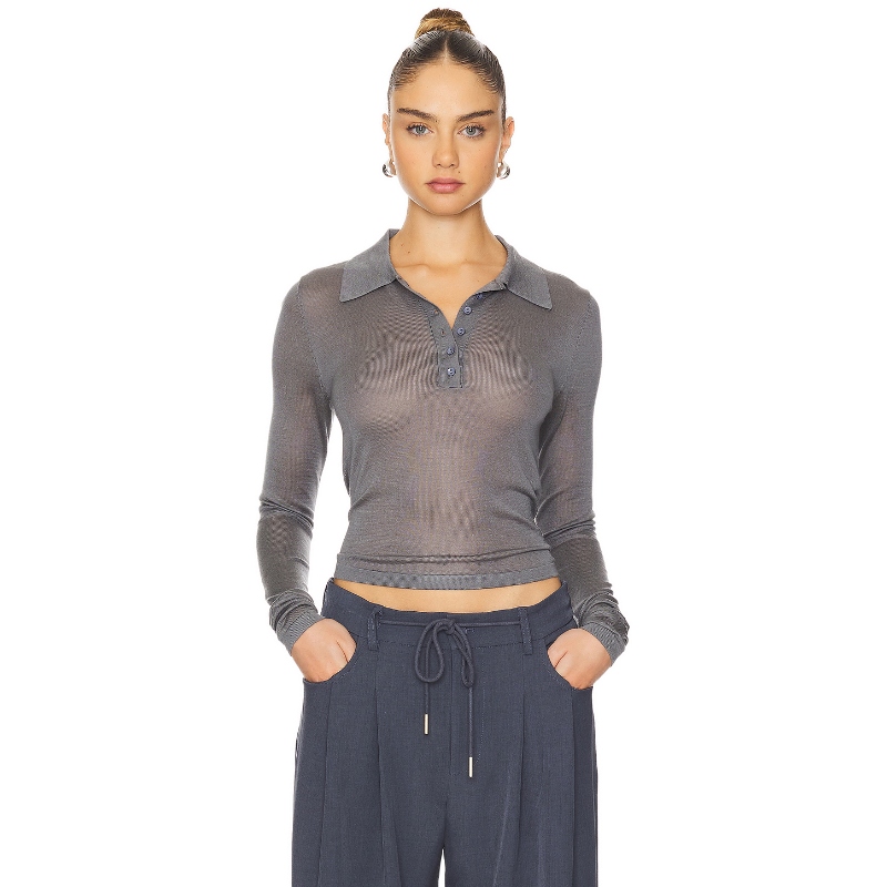 [冬季新品]LIONESS POLO衫丹宁复古T恤长袖上衣REVOLVE