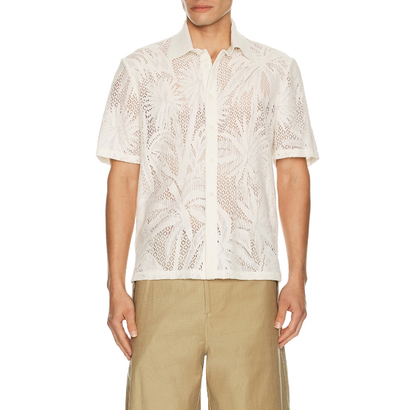 SIMKHAI Conrad Short Sleeve Shirt IvoryREVOLVE小众新款