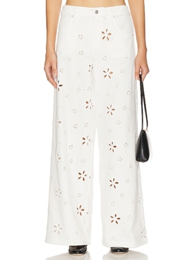 For Love & Lemons 牛仔裤白色 复古丹宁REVOLVE小众新款