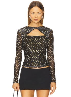 MISA Los Angeles NERIAH 上装 黑色 y2k辣妹风REVOLVE小众新款