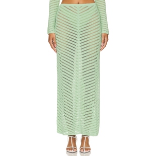 薄荷色 针织半身裙 REVOLVE小众 WINDSOR DEVON