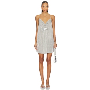 冬季 PEYTON 新品 Barton 针织连衣裙保暖金属银色REVOLVE Kate