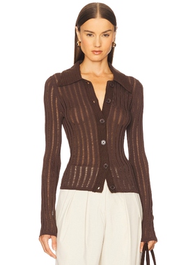[春季新品]L'Academie针织开衫巧克力色美拉德打底衫REVOLVE保暖