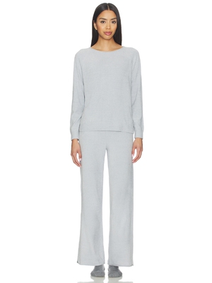Barefoot Dreams Cozychic Jersey Roll Pullover & Wide Leg Pan