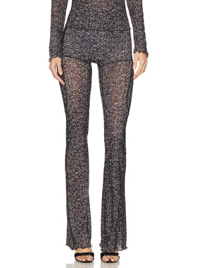 [春季新品]KNWLS 碎花打底裤 黑色 裤脚花边小众设计REVOLVE