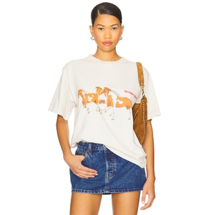 [春季新品]Remington Stone 图案T恤 奶油色辣妹风REVOLVE