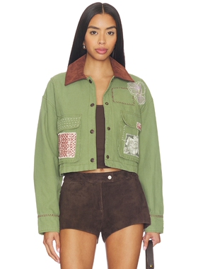Free People x We The Free Martha Workwear Appliques Jacket r