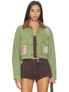 Free People x We The Free Martha Workwear Appliques Jacket r