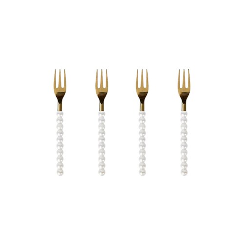 Lepel Club Set Of 4 Pearl Fork 金属金色REVOLVE小众新款