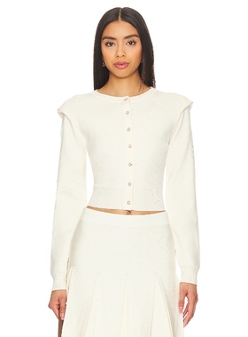 [冬季新品]ASTR the Label肩部细节短款针织开衫修身毛衣REVOLVE