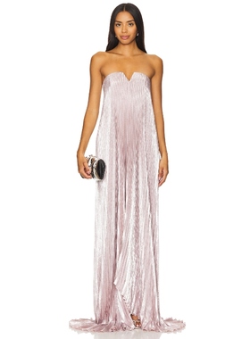 L'IDEE 礼服长裙粉色设计感抹胸性感连衣裙REVOLVE小众新款