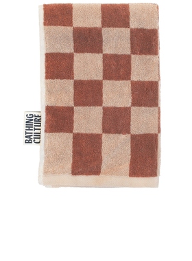 Bathing Culture Bathhouse Check Organic Hand Towel 棕色REVOL