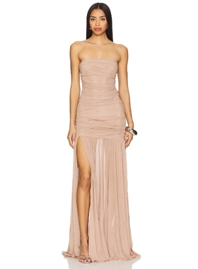 retrofete ADELE 抹胸裙子米色性感薄纱礼服REVOLVE小众新款