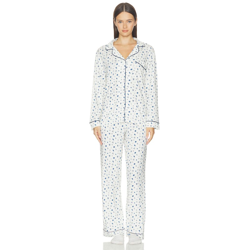 eberjey GISELE 长睡衣套装 象牙白 秋冬新品REVOLVE