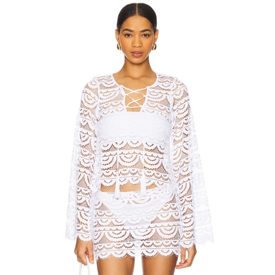 PQ NOAH 上装长袖上衣 白色y2k辣妹风REVOLVE小众新款