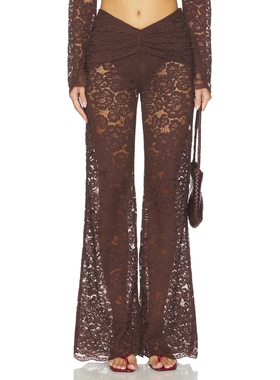 Shani Shemer MADISON 直筒长裤 revolve小众新款 棕色