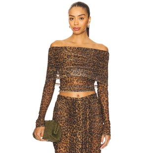 Lapointe 上装长袖上衣 棕色y2k辣妹风REVOLVE小众新款