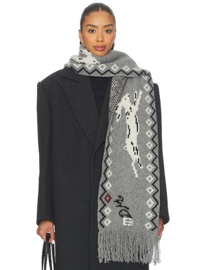 [冬季新品]Damson Madder流苏羊毛针织围巾设计感老钱风REVOLVE