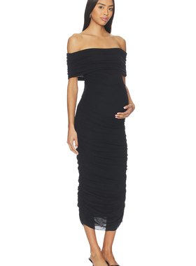 BUMPSUIT 中长款连衣裙 黑色revolve小众新款