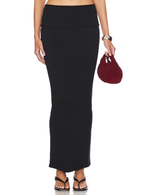 AFRM ESIN 针织半身裙 黑色 REVOLVE小众新款